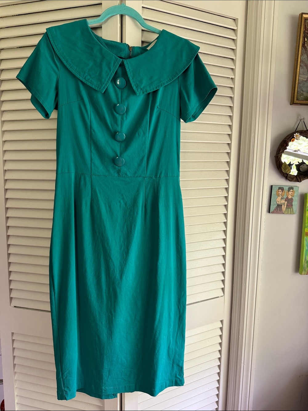 Bettie Page Turquoise Wiggle Dress